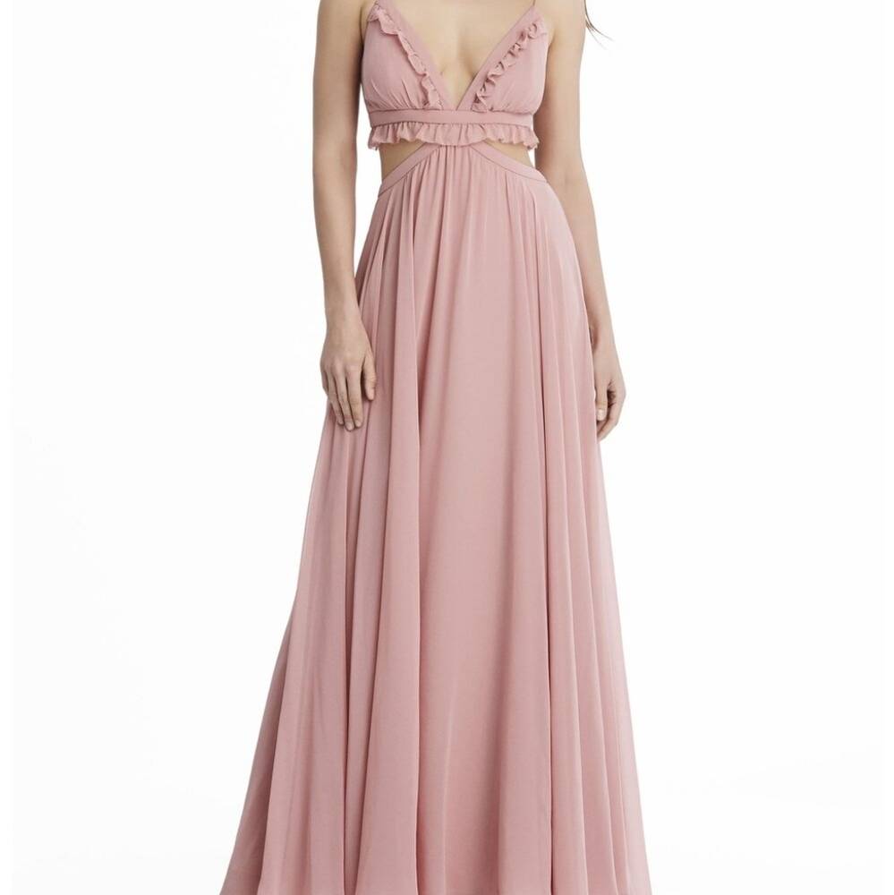 Chiffon Maxi Bridesmaids/Formal Dress w/Cutouts Size 10 Color: Sienna Brown